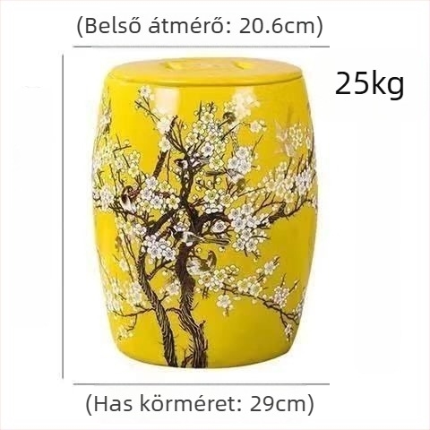 Kerámia rizstároló edény fedővel, zárt, 10–20 kg kapacitás, nedvességálló és rovarálló