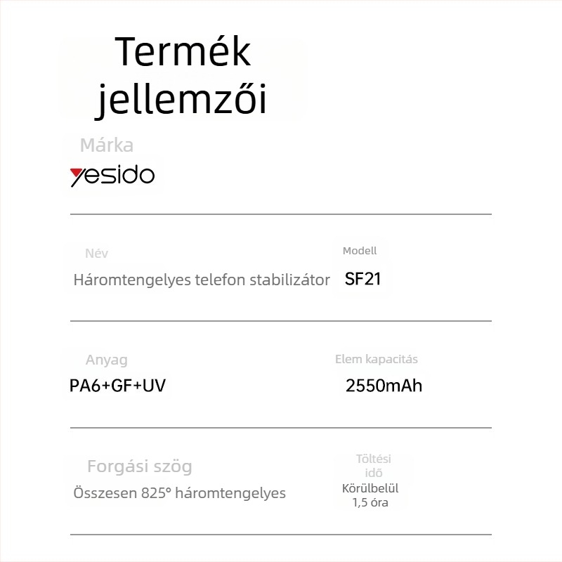 Okostelefonhoz készült háromtengelyes összecsukható stabilizátor élő közvetítéshez, hordozható, AI arckövetés, távirányító
