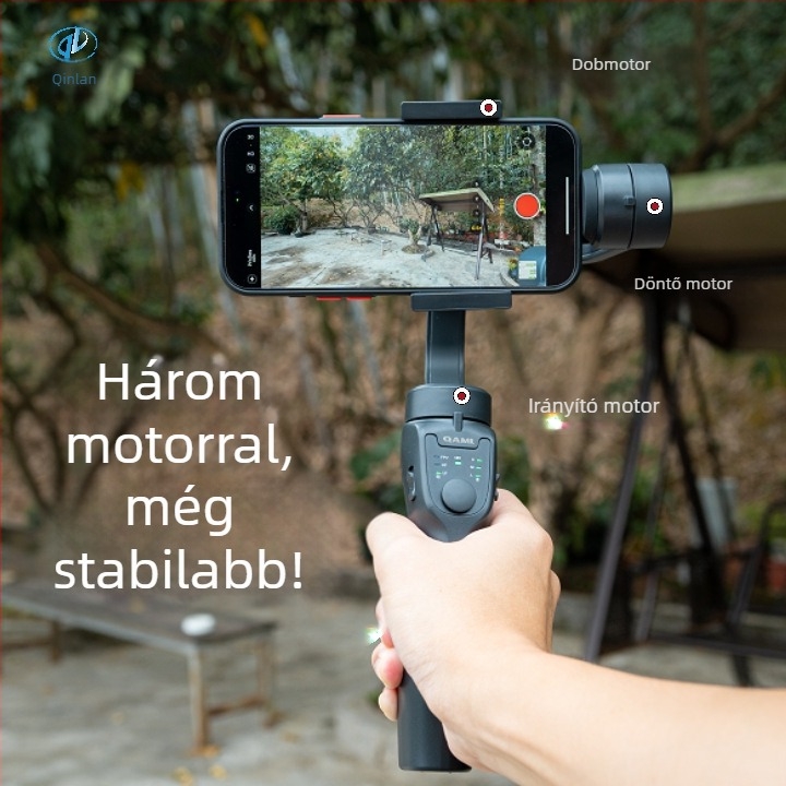 F8 Háromtengelyes Kézi Stabilizátor Mobiltelefonokra, ABS Anyag, Bluetooth Támogatás, Távirányító Nincs, Testreszabás