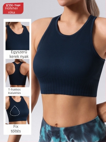 Sportmelltartó fix pohárral, teljes kosár, racerback, gyorsan száradó anyag, nylon 90% / bélés Spandex 10%