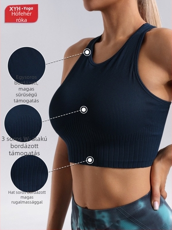 Sportmelltartó fix pohárral, teljes kosár, racerback, gyorsan száradó anyag, nylon 90% / bélés Spandex 10%