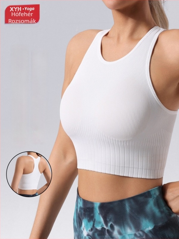 Sportmelltartó fix pohárral, teljes kosár, racerback, gyorsan száradó anyag, nylon 90% / bélés Spandex 10%