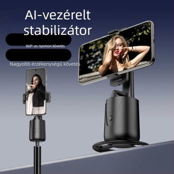 Okostelefonos gimbal arcfelismeréssel, automatikus követés, rezgésmentesítés, 3-tengelyes forgó stabilizátor, ABS