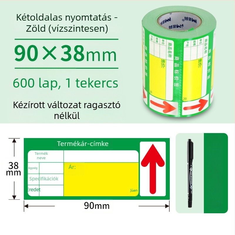 Fedett papírból készült árjelző kártya, dupla oldalú, kézzel írt árral, üzletek és szupermarketek számára, kínai stílusú, termékkód Spjq