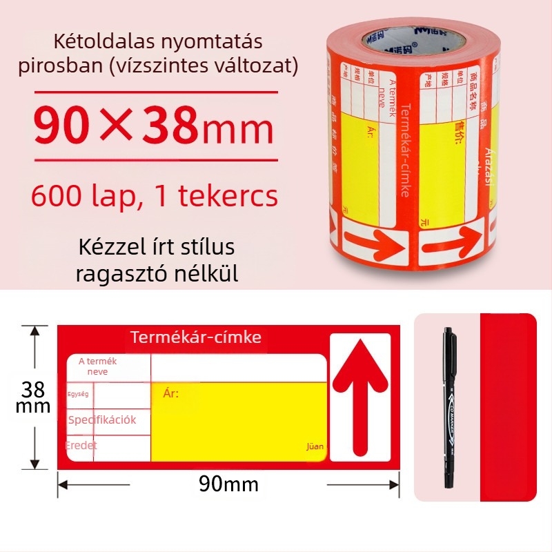 Fedett papírból készült árjelző kártya, dupla oldalú, kézzel írt árral, üzletek és szupermarketek számára, kínai stílusú, termékkód Spjq