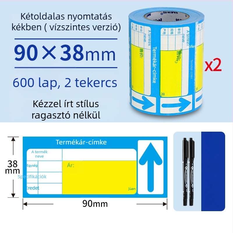 Fedett papírból készült árjelző kártya, dupla oldalú, kézzel írt árral, üzletek és szupermarketek számára, kínai stílusú, termékkód Spjq