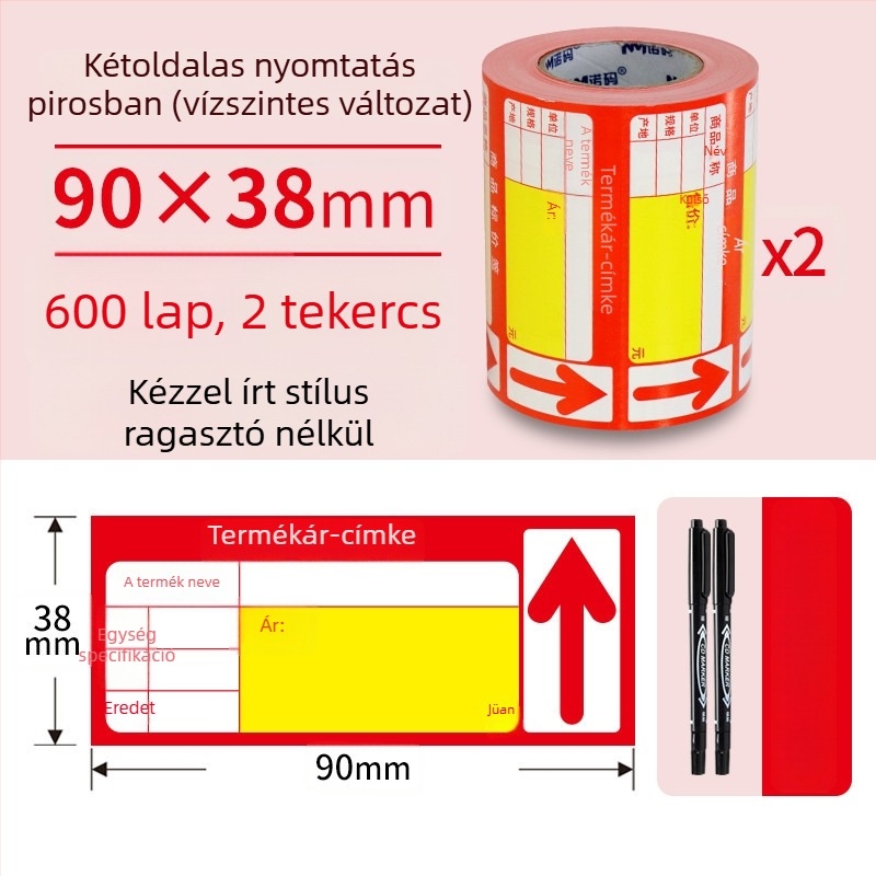 Fedett papírból készült árjelző kártya, dupla oldalú, kézzel írt árral, üzletek és szupermarketek számára, kínai stílusú, termékkód Spjq