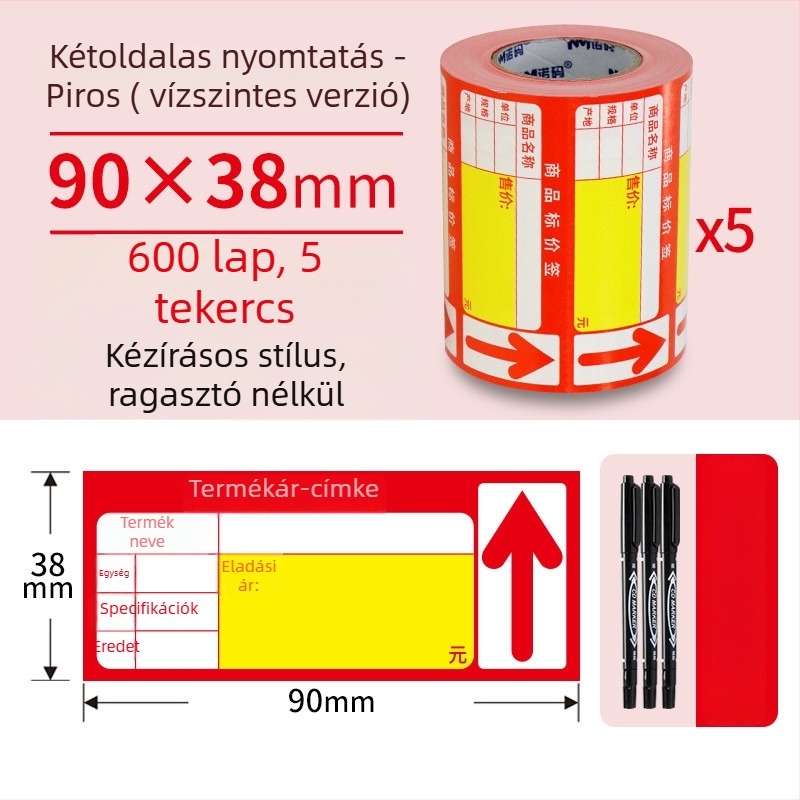 Fedett papírból készült árjelző kártya, dupla oldalú, kézzel írt árral, üzletek és szupermarketek számára, kínai stílusú, termékkód Spjq
