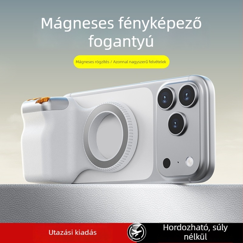 Mágneses okostelefon fogó Bluetooth távirányítóval, univerzális vlog tartozék, képstabilizáció támogatott, testreszabás elérhető