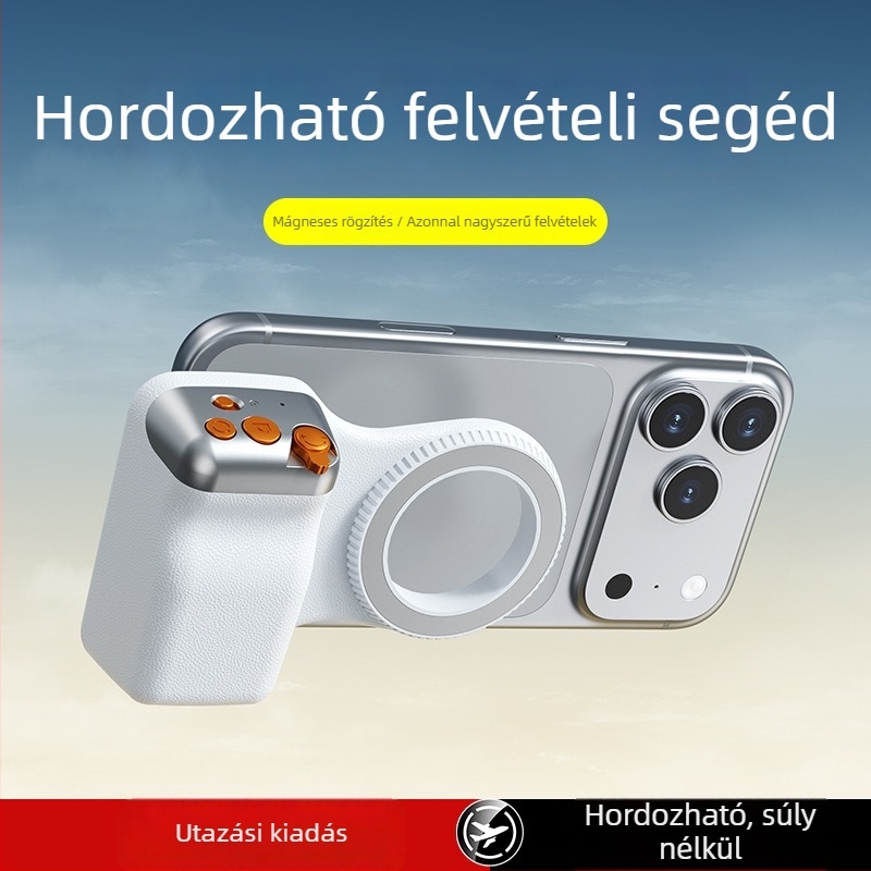 Mágneses okostelefon fogó Bluetooth távirányítóval, univerzális vlog tartozék, képstabilizáció támogatott, testreszabás elérhető