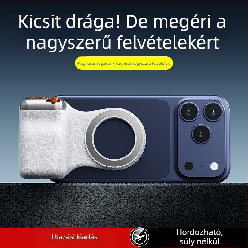 Mágneses okostelefon fogó Bluetooth távirányítóval, univerzális vlog tartozék, képstabilizáció támogatott, testreszabás elérhető