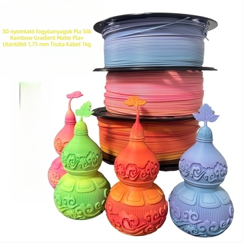 PLA filament 3D nyomtatáshoz — szatén szivárvány-gradiens matt felület, 1 kg, méretpontosság ±0,02 mm
