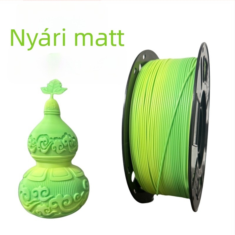 PLA filament 3D nyomtatáshoz — szatén szivárvány-gradiens matt felület, 1 kg, méretpontosság ±0,02 mm