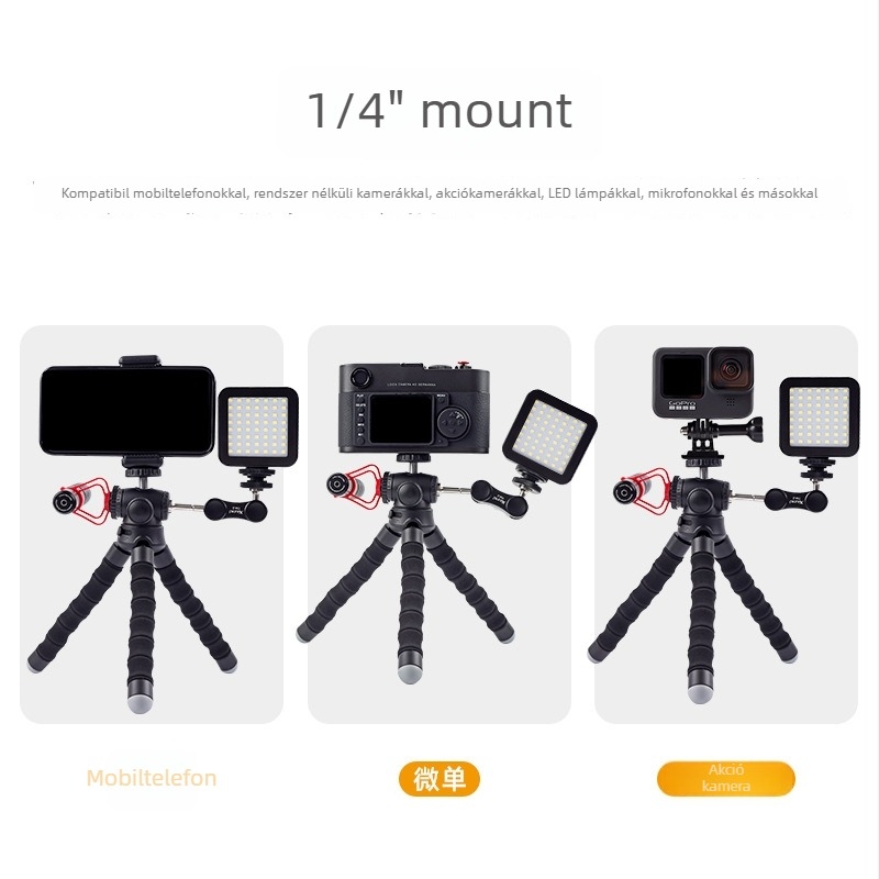 Happy tour polipód állvány mobiltelefon/DSLR – ABS anyag, tömeg 158 g