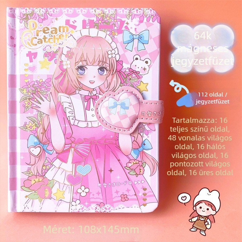 Influencer jegyzetfüzet, kreatív stílus, ragasztott kötés, Daolin papír, 80 g/m², 50–100 oldal