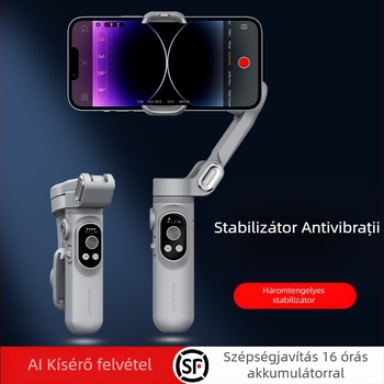 Okawa mobiltelefon-stabilizátor, kompakt összecsukható gimballal vlogoláshoz és élő közvetítéshez; Bluetooth támogatott; távirányító nélkül; testreszabás támogatott; licencelhető magánmárka