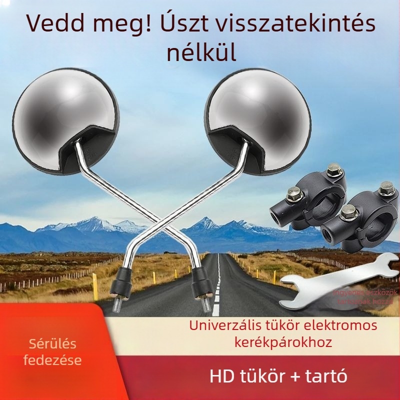 Hátsó nézet tükör elektromos járművekhez és motorkerékpárokhoz, kerek formájú, univerzális kompatibilitás