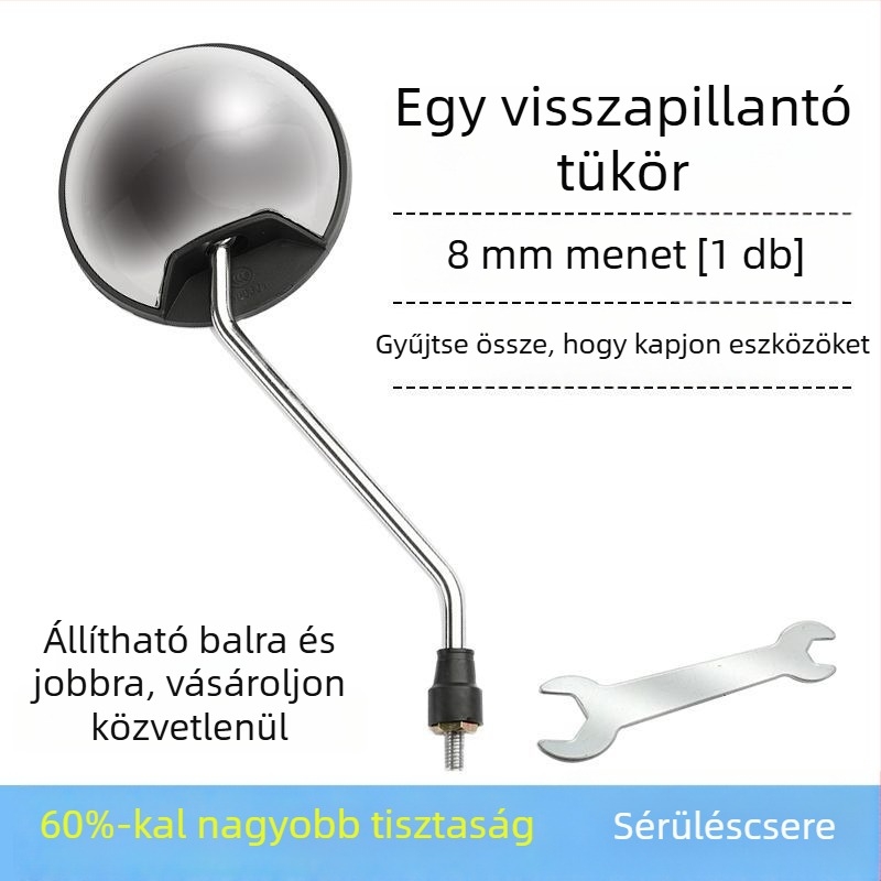 Hátsó nézet tükör elektromos járművekhez és motorkerékpárokhoz, kerek formájú, univerzális kompatibilitás
