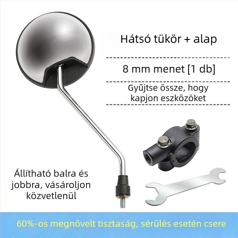 Hátsó nézet tükör elektromos járművekhez és motorkerékpárokhoz, kerek formájú, univerzális kompatibilitás