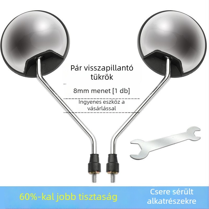 Hátsó nézet tükör elektromos járművekhez és motorkerékpárokhoz, kerek formájú, univerzális kompatibilitás
