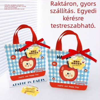 Gyerekeknek készült vászontáska karikatúra mintával, testreszabható ajándék táska varrással