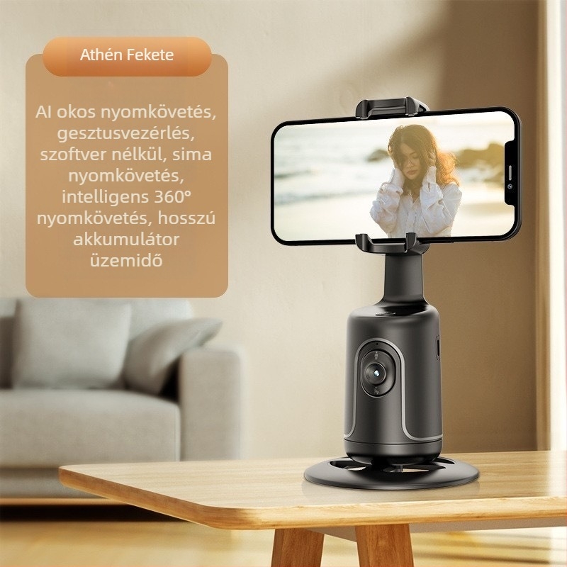 Telefonos gimbal P01 arcfelismeréssel – alkalmazás nélkül, teljesen automatikus követés, 360° horizontális forgás