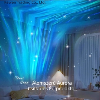 Padlólámpa LED-del, csillagos ég projektorral, víz hullámok és aurora effekt, 30 m²-ig terjedő megvilágítás, nordic stílus