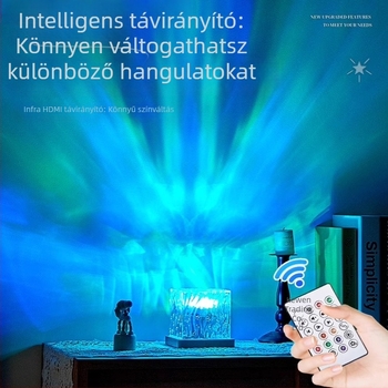 Padlólámpa LED-del, csillagos ég projektorral, víz hullámok és aurora effekt, 30 m²-ig terjedő megvilágítás, nordic stílus