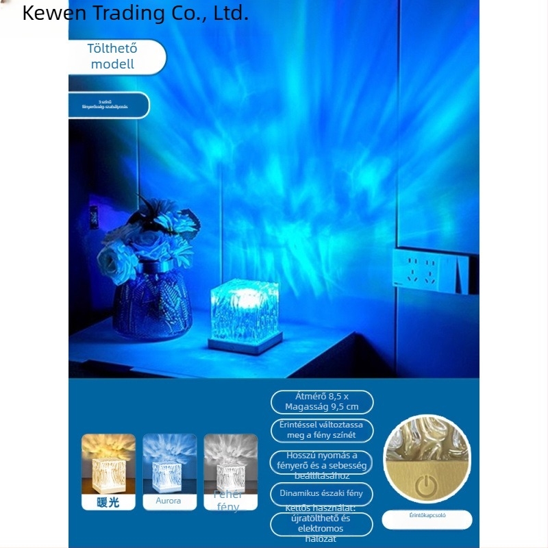 Padlólámpa LED-del, csillagos ég projektorral, víz hullámok és aurora effekt, 30 m²-ig terjedő megvilágítás, nordic stílus