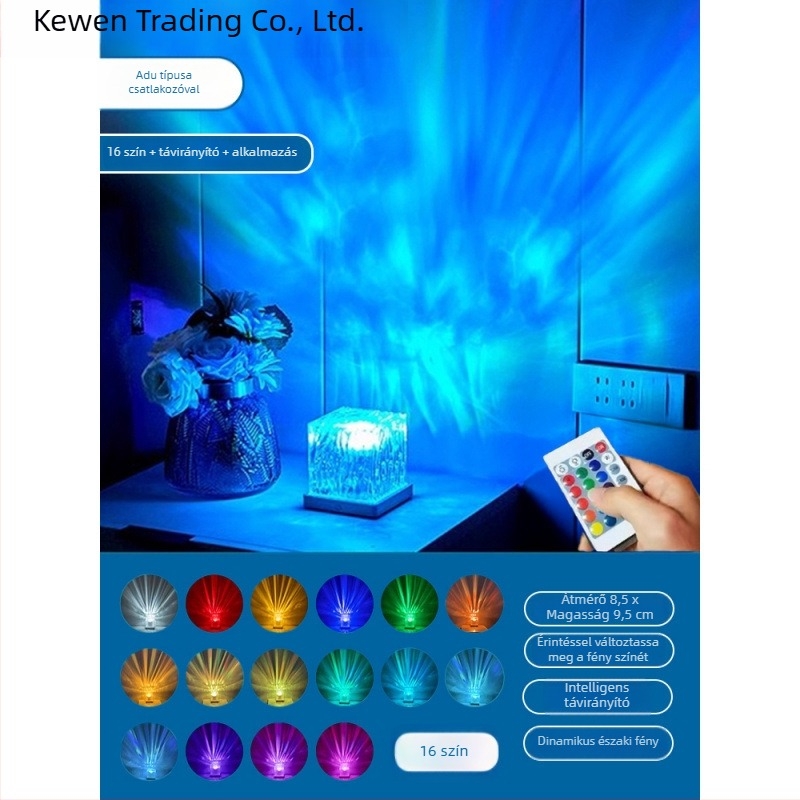 Padlólámpa LED-del, csillagos ég projektorral, víz hullámok és aurora effekt, 30 m²-ig terjedő megvilágítás, nordic stílus