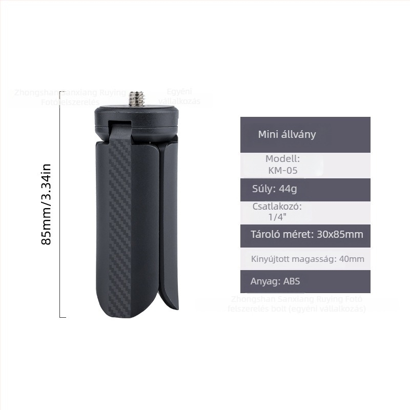 Km-05 asztali stabilizátor alap — ABS anyag, max. 2 kg terhelés, 1 rész, kompatibilis DJI Pocket 3, akciókamerák, tükör nélküli kamerák és telefon klipek számára