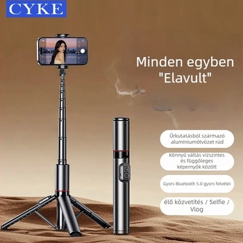 Bluetooth Selfie Stick Tripod — hordozható mini telefontartó, képstabilizálás, ABS anyag, távirányító