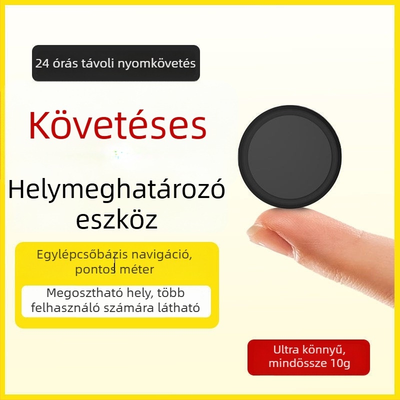 Okos elvesztés elleni nyomkövető kerékpárokhoz és háziállatoknak, modell F3, ABS, Bluetooth, 220 mAh akkumulátor