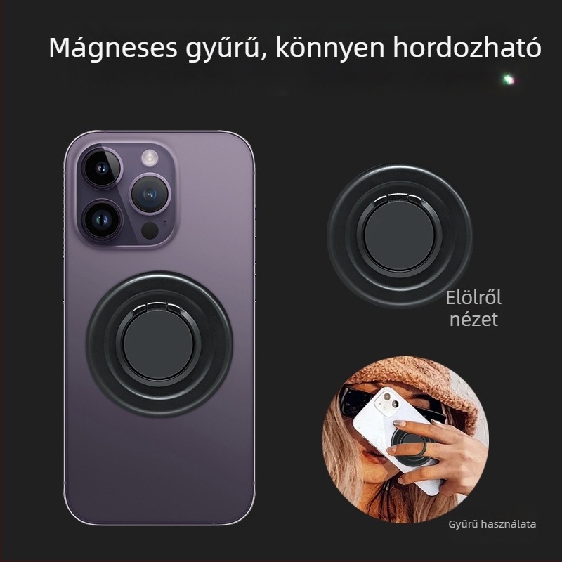 MagSafe mágneses gyűrűtartó ABS műanyagból, 360° forgás, erős magnet