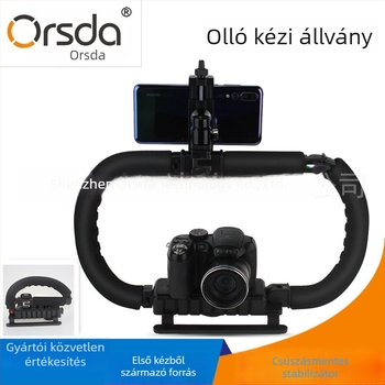 Összecsukható kamerastabilizátor mobil élő közvetítéshez – kézi DSLR stabilizátor, max terhelés 3 kg, ABS műanyag, súly 0,408 kg