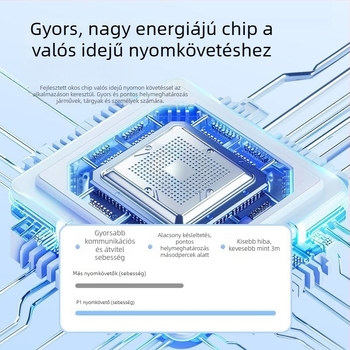 DW-B Bluetooth tracker Apple iOS-hoz, ABS anyag, 110 mAh akkumulátor, kb. 13 g tömeg, 2025-ös megjelenés