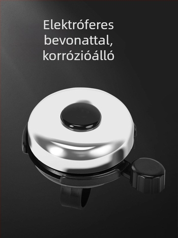 Bicikli csengő — univerzális, nagyon hangos hangzás, gyerekeknek, MTB-hez és országúti kerékpárhoz; vasból készült test; személyre szabott feldolgozás