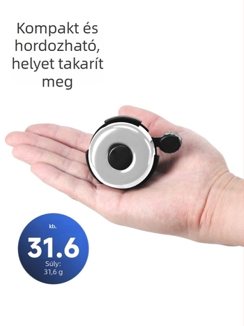 Bicikli csengő — univerzális, nagyon hangos hangzás, gyerekeknek, MTB-hez és országúti kerékpárhoz; vasból készült test; személyre szabott feldolgozás