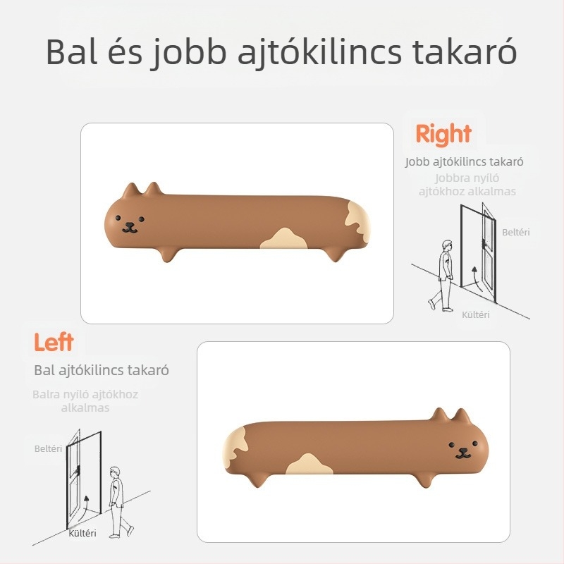 Szilikon ajtókilincs védőburkolat hálószoba- és fürdőszoba ajtókhoz, csendes, ütődés elleni, vastag falvédő