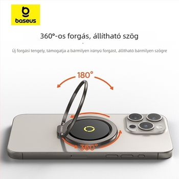 BASEUS BS-HP021 ujjgyűrűs telefonállvány, fém, ragasztóval rögzítés, minimalist stílus