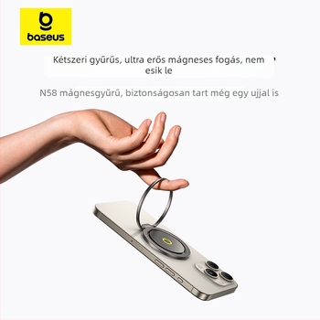 BASEUS BS-HP021 ujjgyűrűs telefonállvány, fém, ragasztóval rögzítés, minimalist stílus