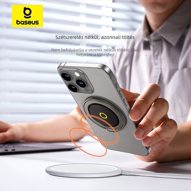 BASEUS BS-HP021 ujjgyűrűs telefonállvány, fém, ragasztóval rögzítés, minimalist stílus