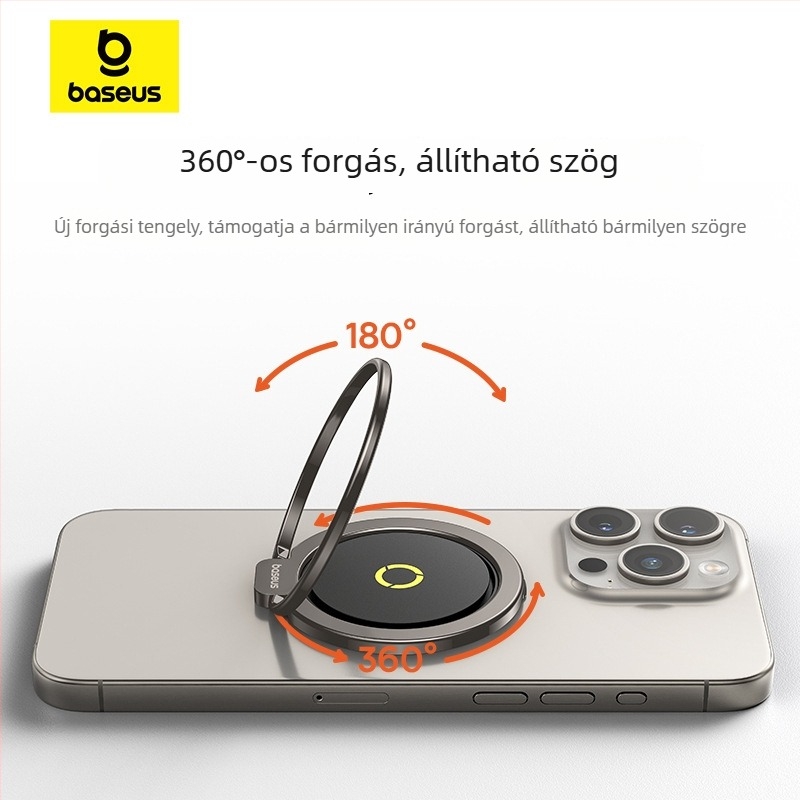 BASEUS BS-HP021 ujjgyűrűs telefonállvány, fém, ragasztóval rögzítés, minimalist stílus