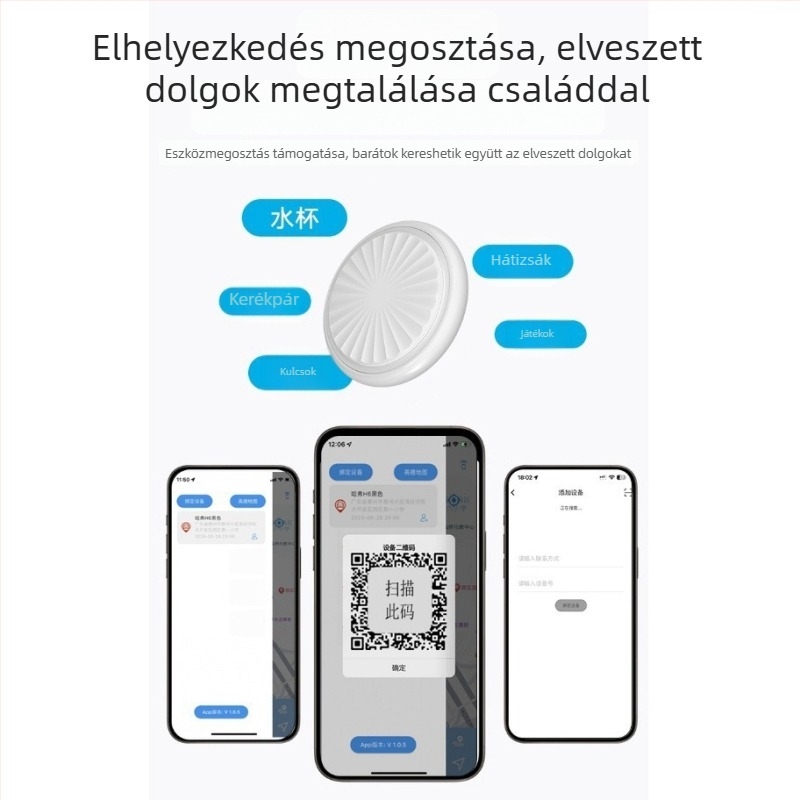GPS nyomkövető pontos helymeghatározással, Bluetooth helymeghatározással, vízálló, cserélhető akkumulátor, térkép navigáció