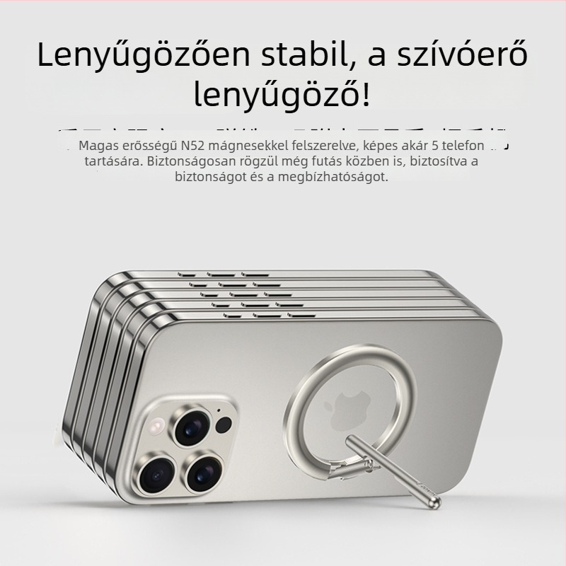 Xundd mágneses hordozható telefon-tartó – MagSafe, fémötvözetből készült, összecsukható, kompatibilis Apple, Huawei és Samsung