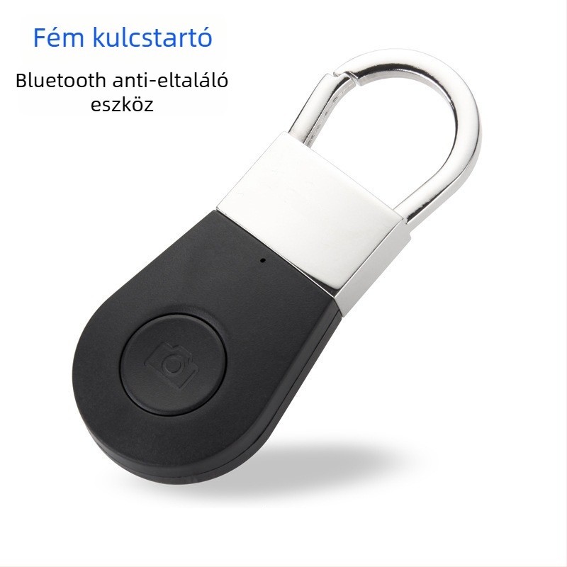 Bluetooth nyomkövető kulcstartó térképes helymeghatározással és kétirányú riasztással — modell R2, Bluetooth 4.0, 10 m hatótávolság, 240 mAh akkumulátor, tömeg 25 g