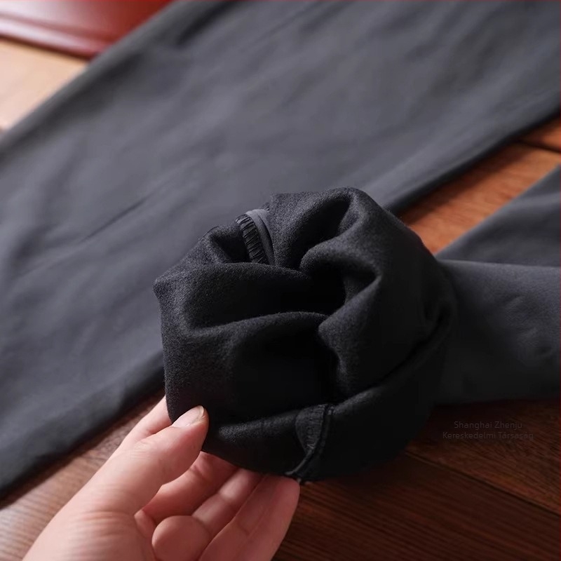 Férfi egyenes szabású nadrág, magas derekú, fleece-béléses, vízlepergető és UV-védett, bambuszrost és selyem keverék, rugalmas