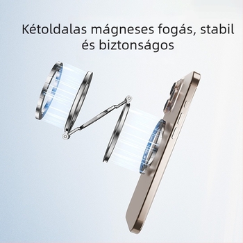 Yesido kétoldalas mágneses gyűrűs telefon-tartó, összecsukható asztali használatra, cinkötvözetből