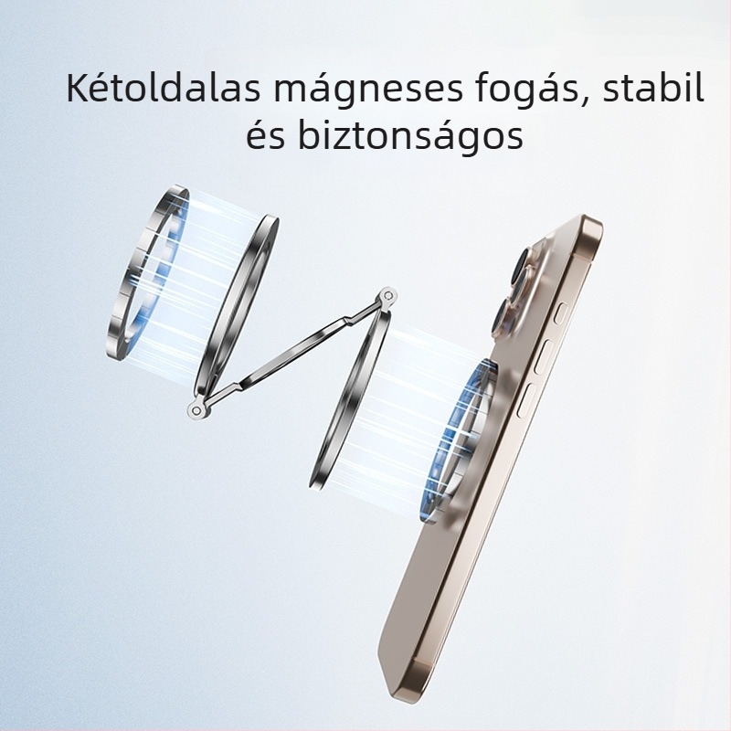 Yesido kétoldalas mágneses gyűrűs telefon-tartó, összecsukható asztali használatra, cinkötvözetből