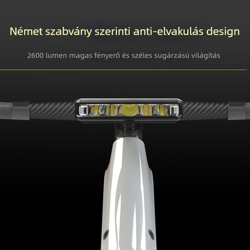 Kerékpár elülső lámpa Machfally — alumínium ötvözet, USB-tápellátás, nagy fényerő, testreszabható